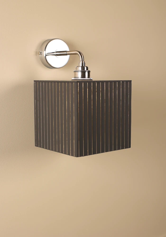 Elegant square black and gold IP44 bathroom wall light with  nickel  fixtures