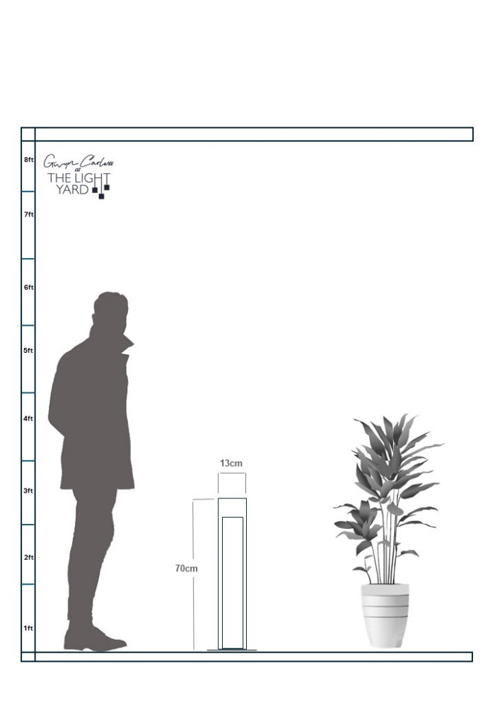 ECO CITY SLOT 700 LED BOLLARD LIGHT, BAT FRIENDLY PATH LIGHTING HANDMADE IN THE UK