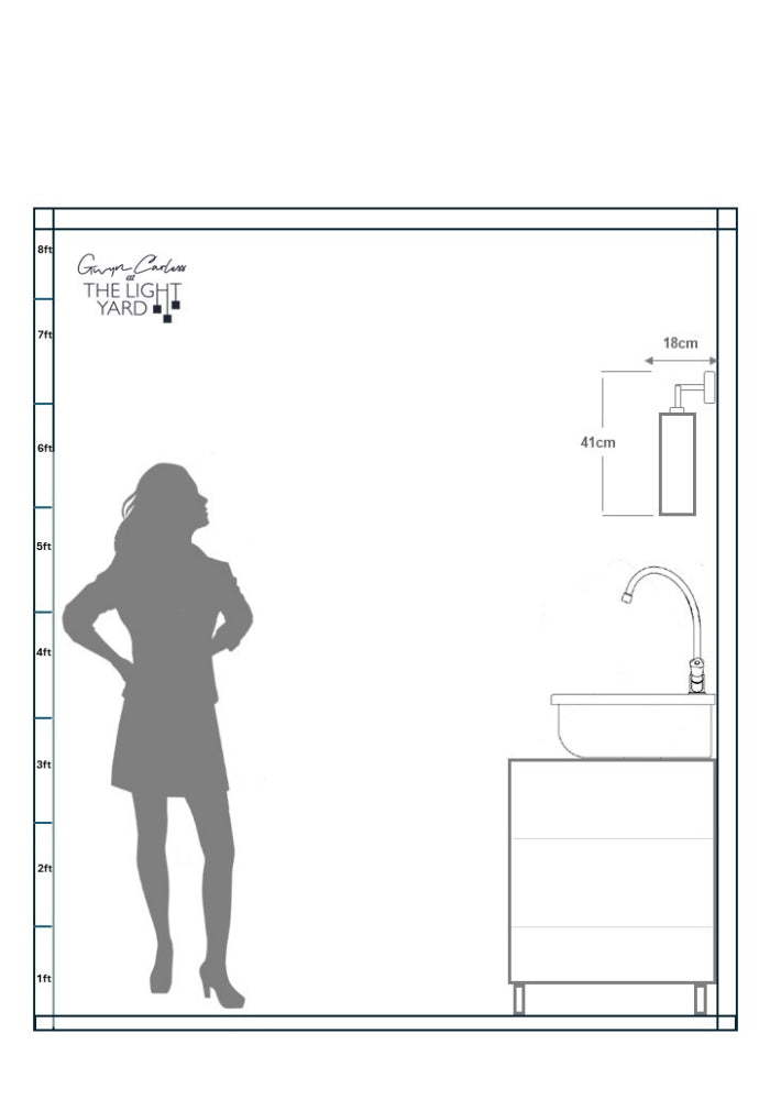 IP44 BATHROOM ART DECO INSPIRED WALL LIGHT - CHATSWORTH - DESIGNER BATHROOM LIGHTING - SPEC SHEET
