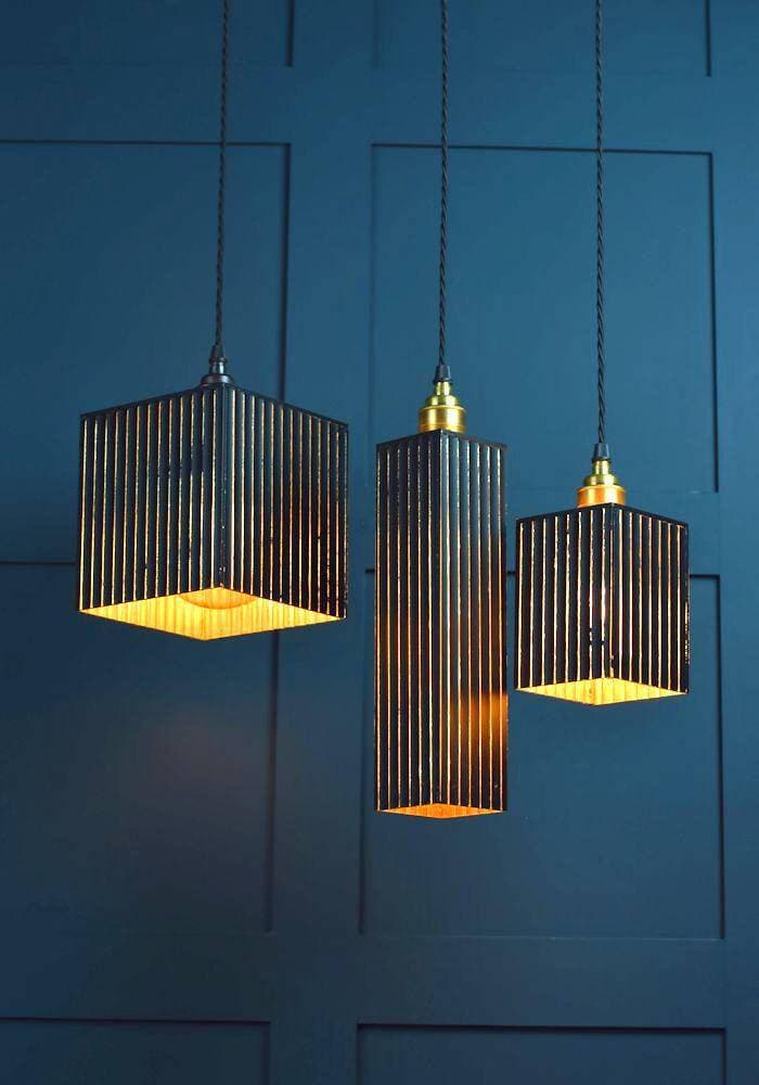 BLACK AND GOLD PENDANT LIGHT - HANGING CEILING LIGHT - SUSPENDED CEILING LIGHTING