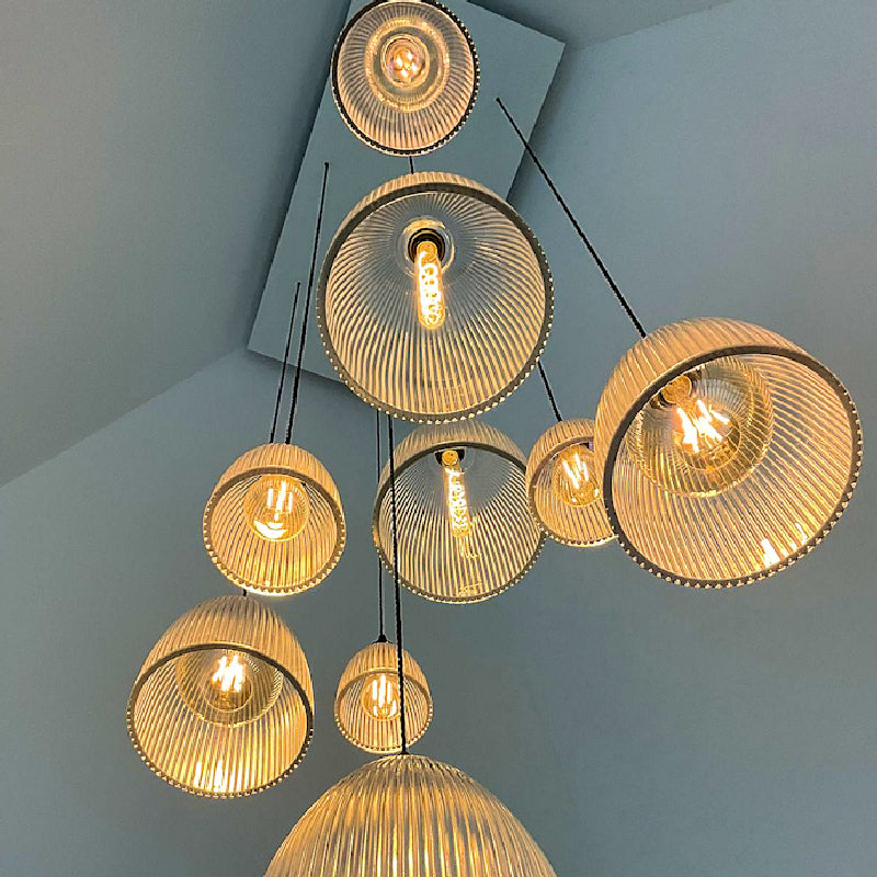 decorative round glass pendant lights hanging from ceiling  