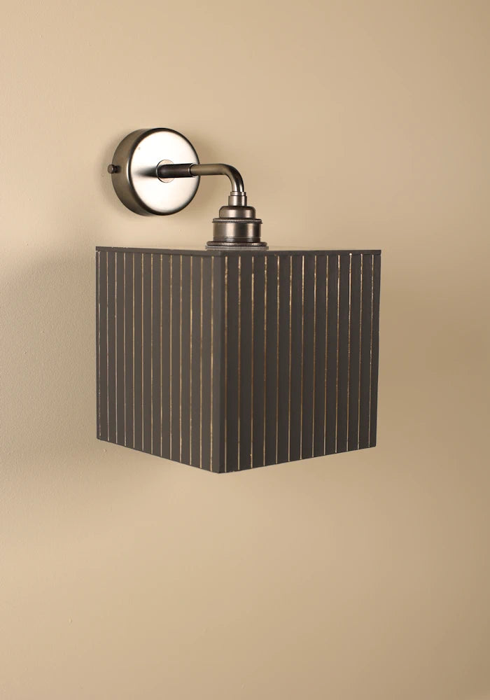 Elegant square black and gold IP44 bathroom wall light with  bronze fixtures