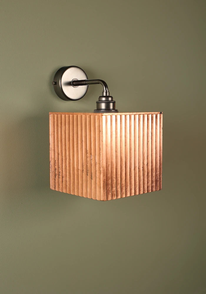 Elegant square copper IP44 bathroom wall light with bronze fixtures