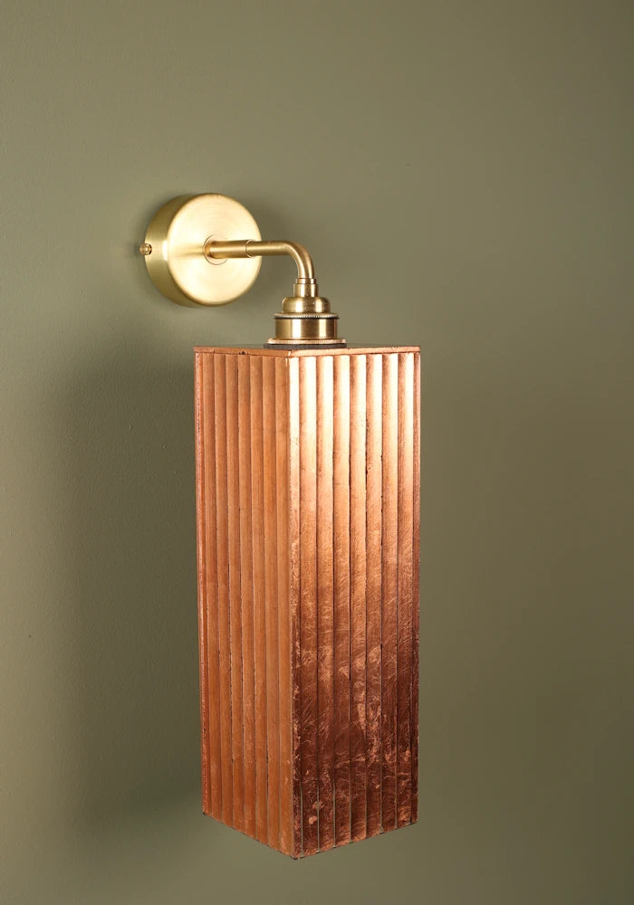 Elegant large copper IP44 bathroom wall lights with brass fixture