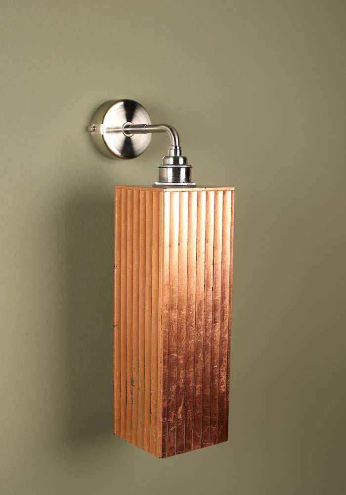 Elegant large copper IP44 bathroom wall lights with nickel fixture