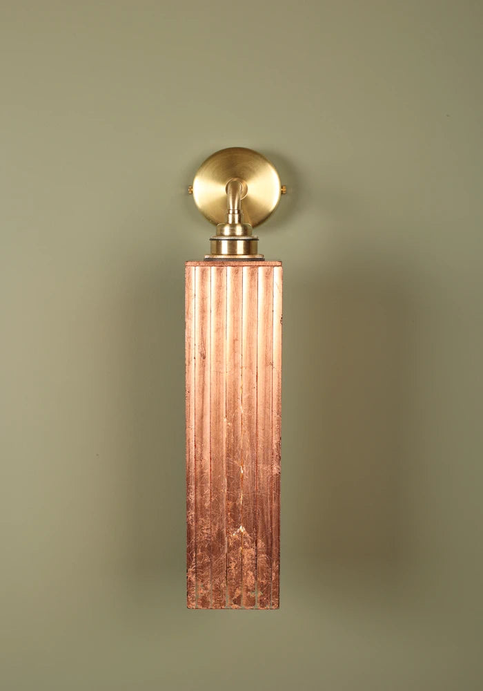 Elegant copper IP44 bathroom wall light with brass fixtures