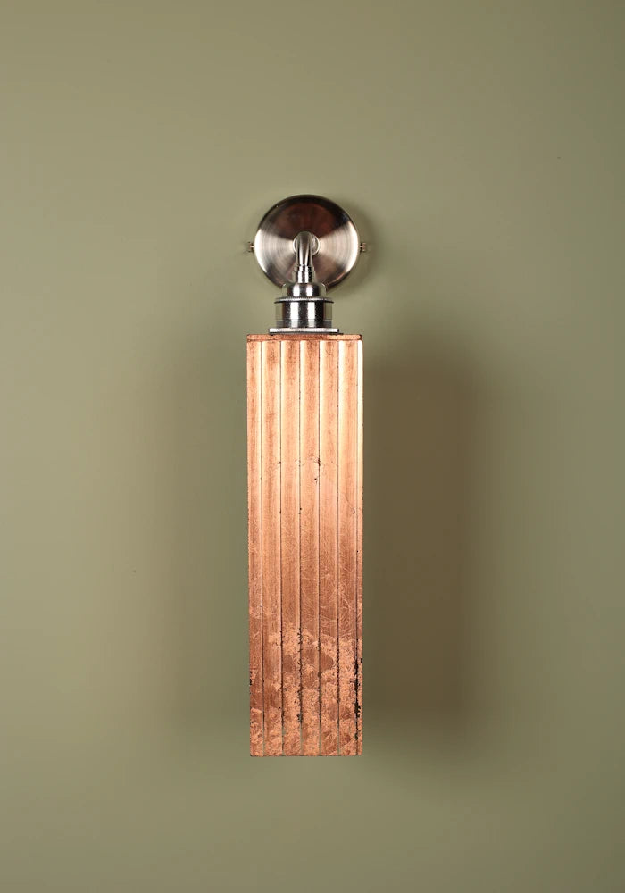 Elegant copper IP44 bathroom wall light with nickel fixtures
