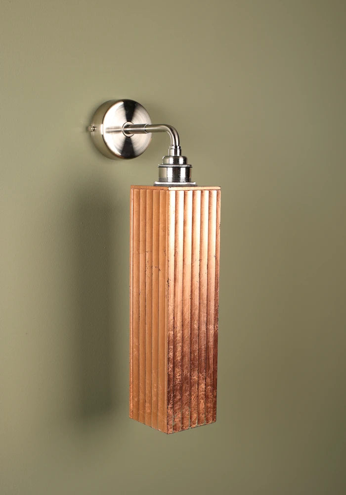 Elegant copper IP44 bathroom wall light with nickel fixtures
