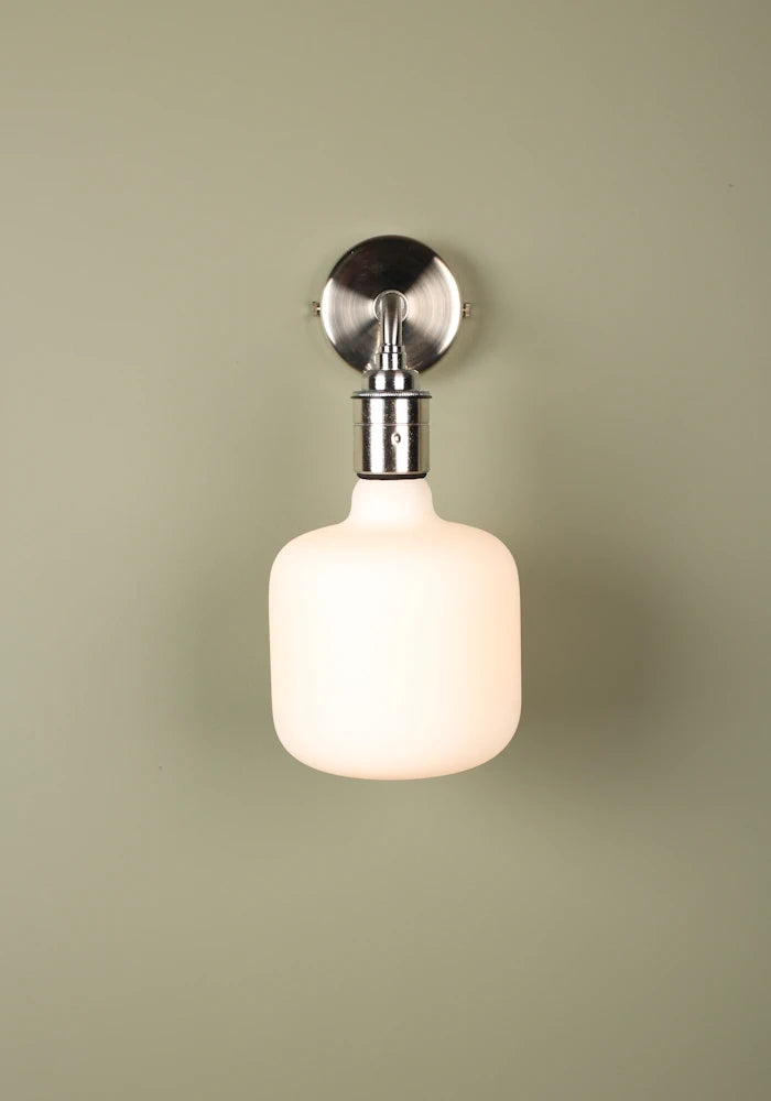 Elegant Tala Oblo IP44 bathroom wall light with nickel fixtures