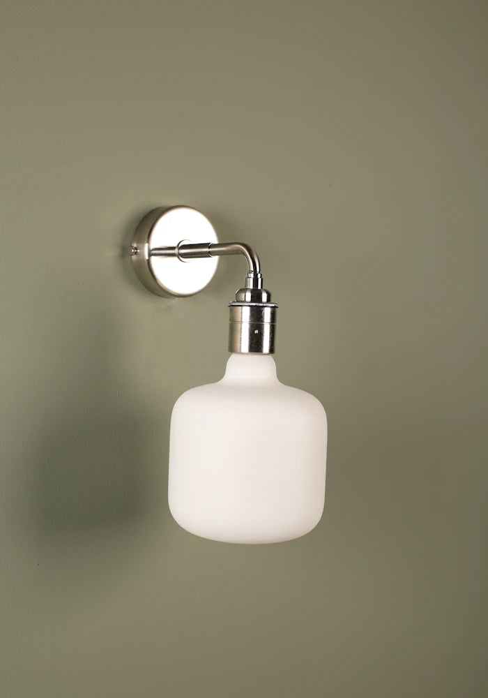 Elegant Tala Oblo IP44 bathroom wall light with nickel fixtures