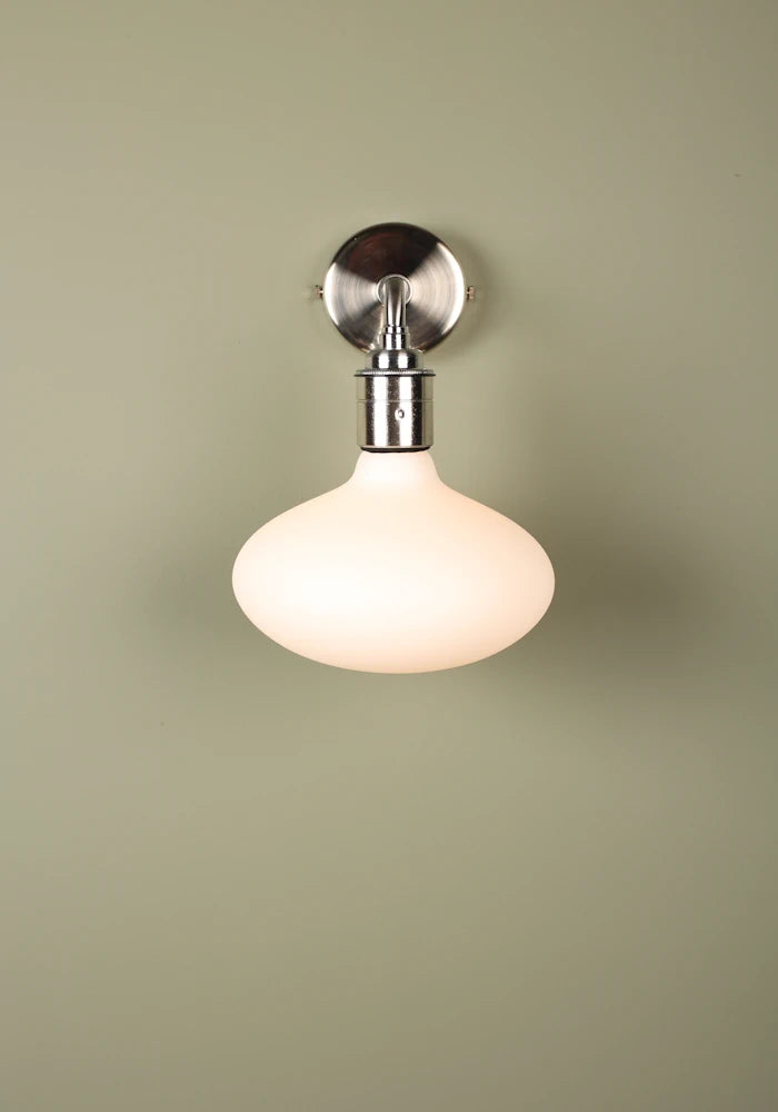 Elegant Tala Oval  IP44 bathroom wall light with nickel fixtures