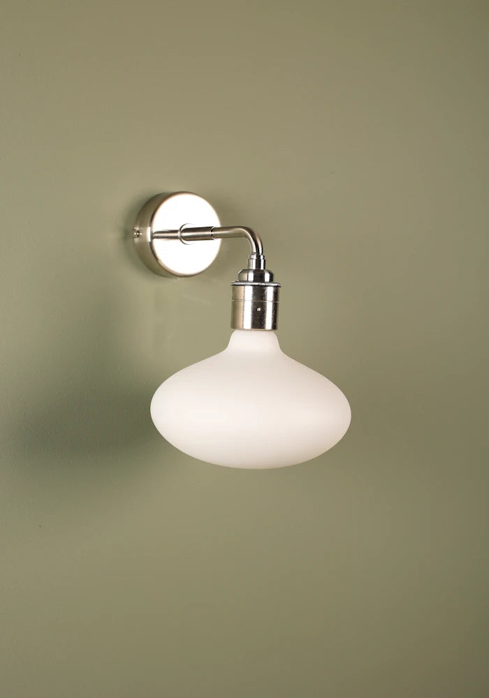 Elegant Tala Oval  IP44 bathroom wall light with nickel fixtures