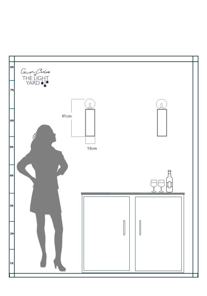 COLOUR MATCH WALL LIGHT - LUXURY DESIGNER BATHROOM LIGHTING - spec sheet