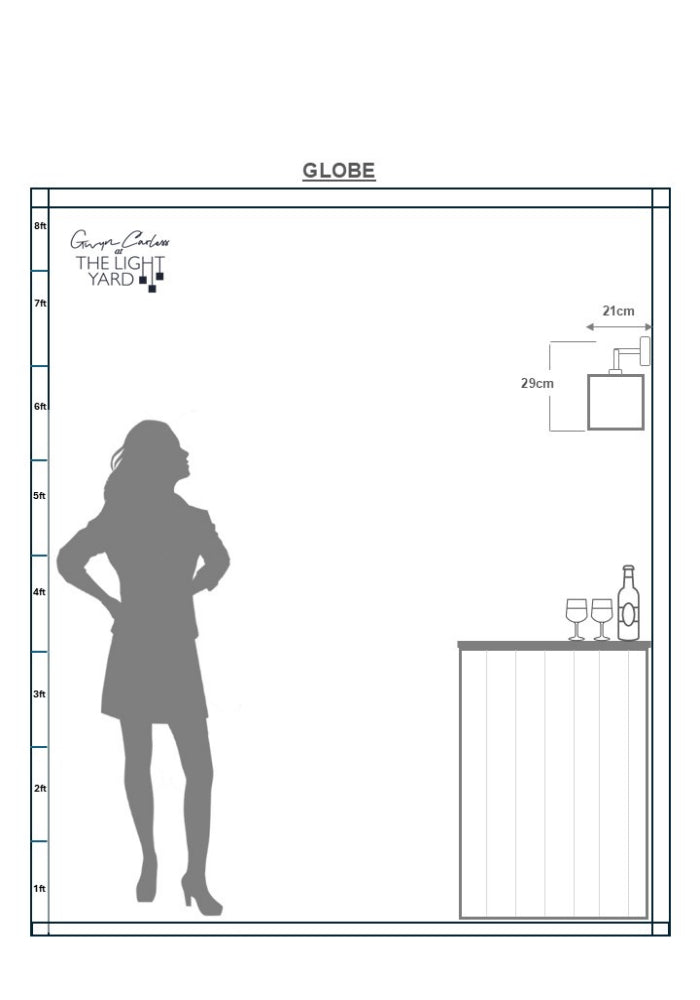 ALCHEMIST GLOBE WALL LIGHT - CONTEMPORARY INTERIOR WALL LIGHTING - THE LIGHT YARD - SPEC SHEET