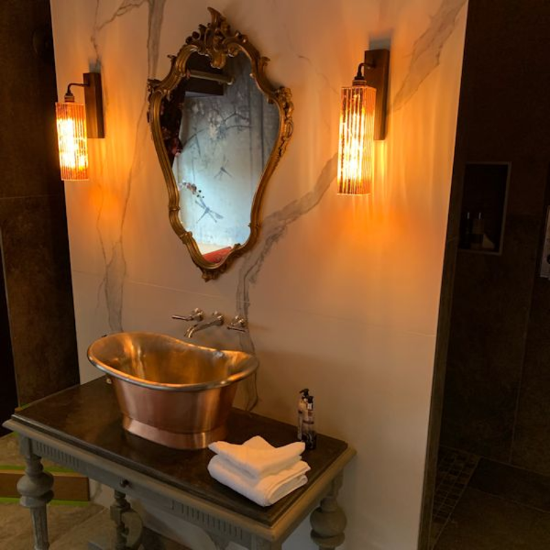 COPPER BATHROOM WALL LIGHTS 