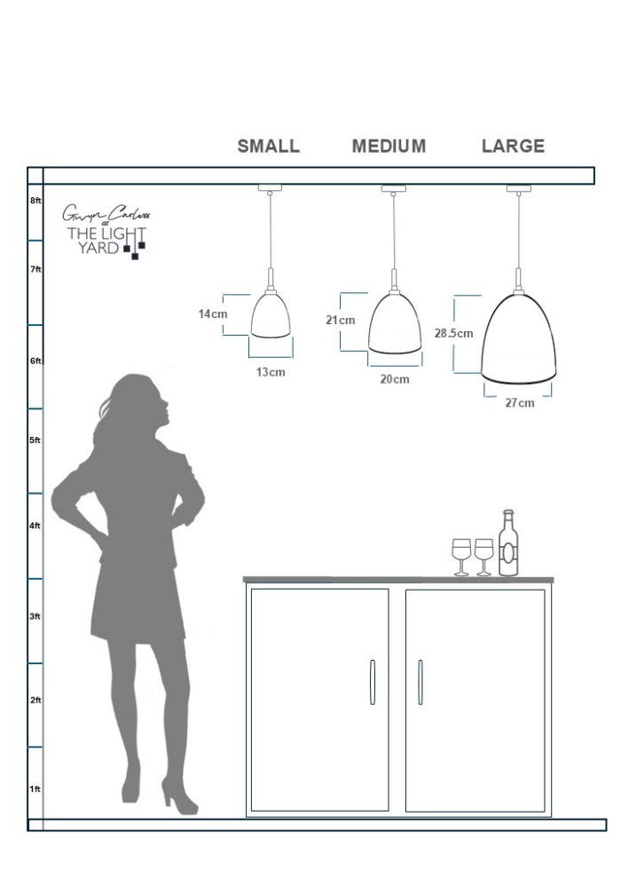 PRISMATIC RIBBED GLASS PENDANT LIGHT - The Light Yard - spec sheet