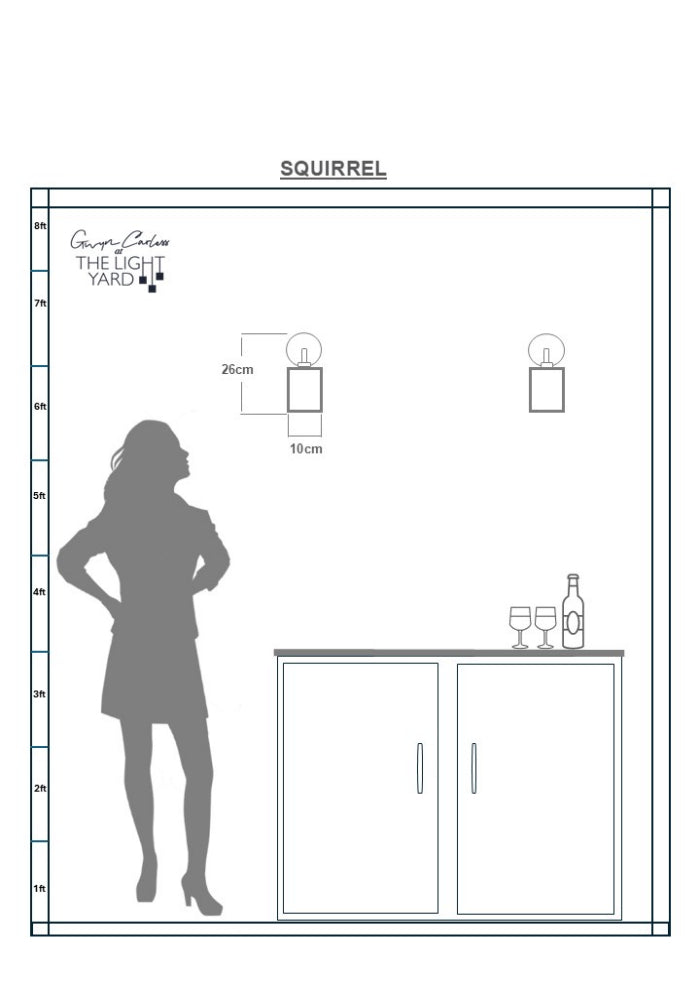 ALCHEMIST SQUIRREL WALL LIGHT - CONTEMPORARY INTERIOR WALL LIGHTING - THE LIGHT YARD - SPEC SHEET