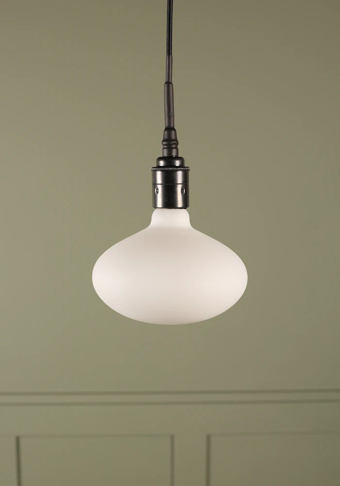 Tala Oval bathroom pendant light with antique bronze lamp holder.