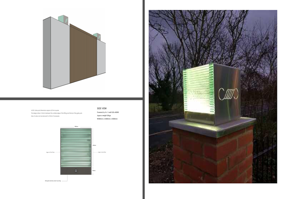 BESPOKE GATE POST LIGHTS BY THE LIGHT YARD