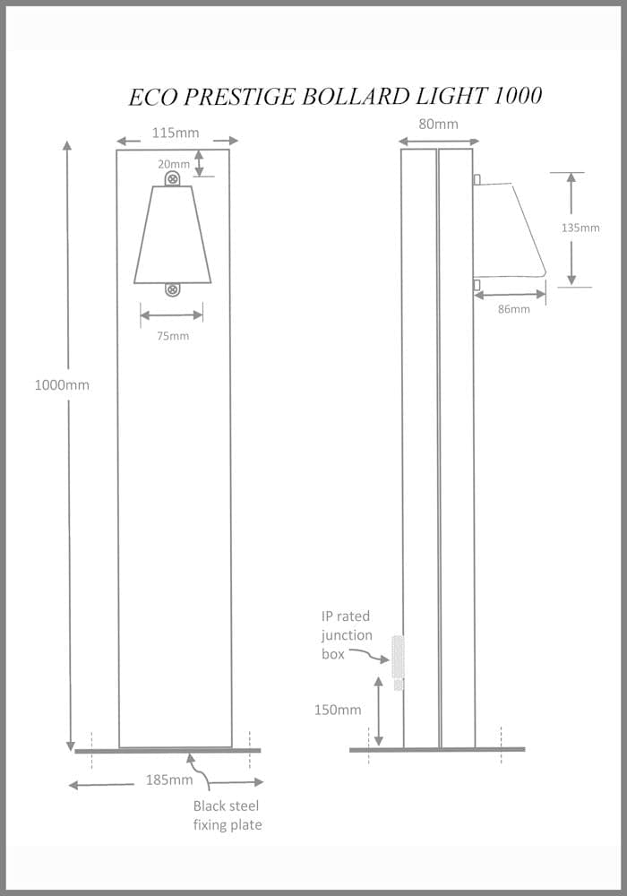 Eco Prestige LED Bollard Light, Contemporary Designer Outdoor Lighting, The Light Yard