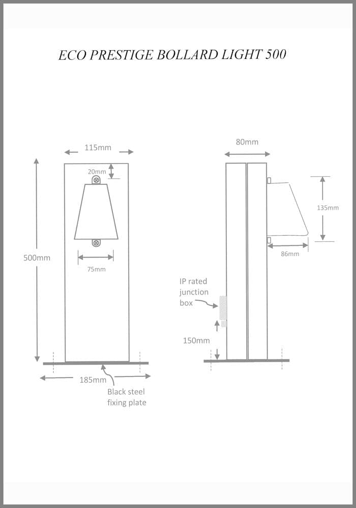 Eco Prestige LED Bollard Light, Contemporary Designer Outdoor Lighting, The Light Yard